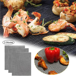 Teflon Netz Grillmatte antihaft wiederverwendbar, eckig 33x40 cm